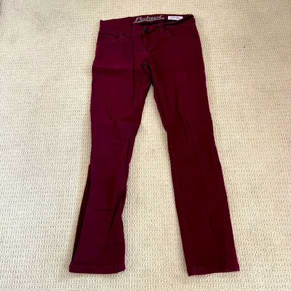 Maroon Slim Straight Leg Jeans - Picture 1 of 10